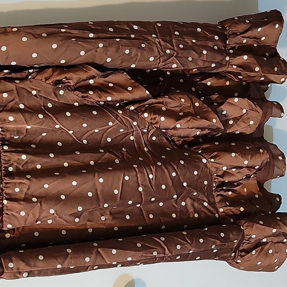 Torrid Brown Polka Dot Mini Faux Wrap Dress - Picture 5 of 16